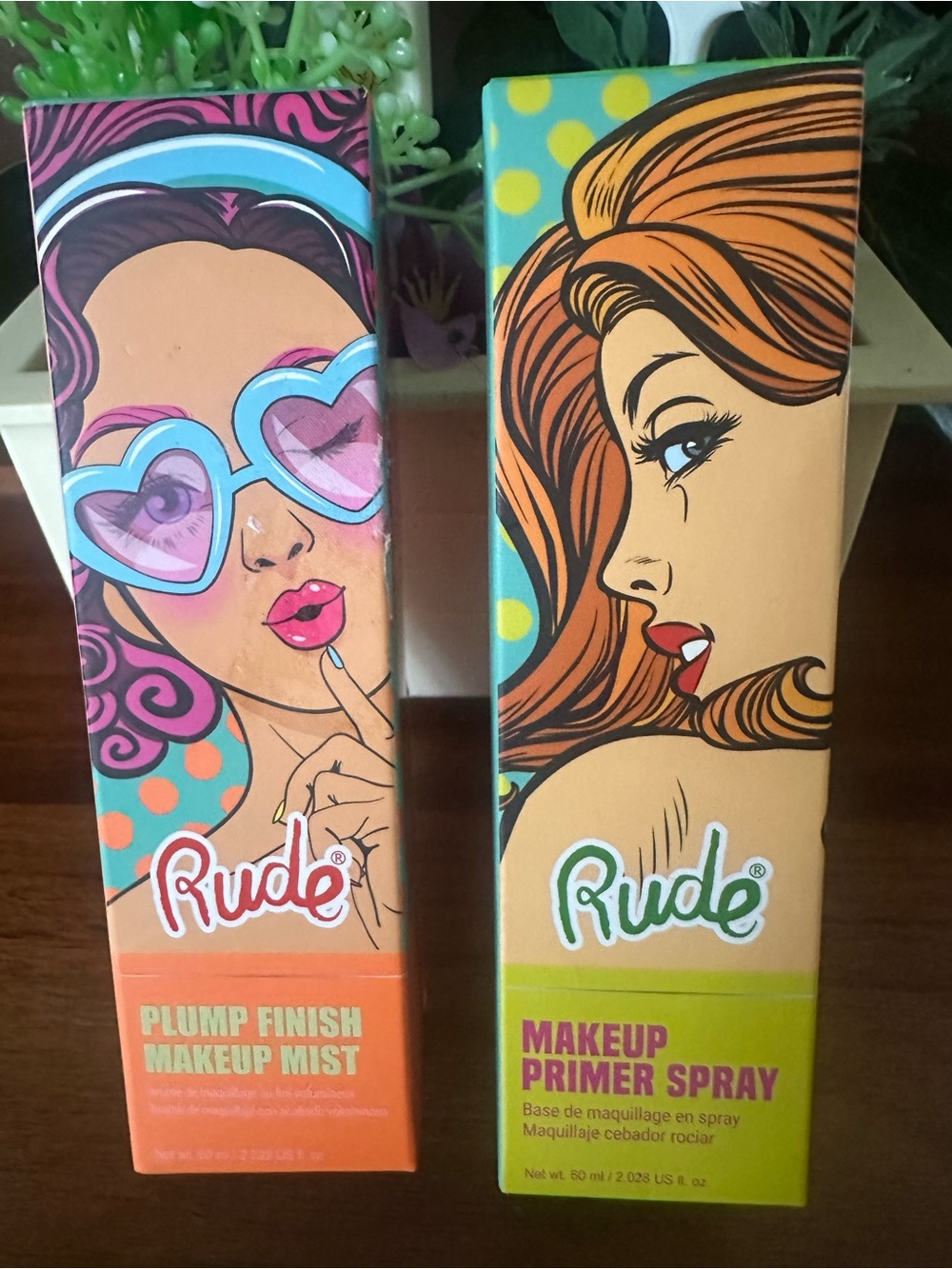 Rude Makeup Primer Spray, Plump Finish Mekeup Mist 60 ML Set Of 2